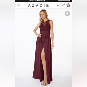 Azazie Bridesmaid: Mea Cabernet Size A12